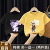Camiseta de Manga Corta para Niña 2025 Verano Nuevo Elegante Estampada Algodón Holgada Casual Versátil Superior Moderno