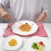 Plato Redondo de Porcelana de Hueso con Borde Dorado, Plato Creativo y Hermoso, Plato para Ensalada de Frutas, Vajilla de Cerámica de Tangshan Regalo