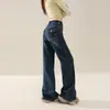 Jeans de Mujer Retro Americano con Bolsillo Trasero de Solapa Micro Acampanados Cintura Alta Estilizador de Figura Temperamento Moda Versátil Pierna No Ajustada de Campana