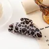 Pinza de Garra con Estampado de Leopardo Vintage Pinza Sencilla para Recogidos Accesorios para el Cabello Acrílicos Grandes Transfronterizos Pinza de Garra de Tiburón Firme Antideslizante