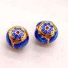 Cobre puro gota de aceite hueco esmalte cloisonné cuentas pulsera de cera de abeja cuentas de obsidiana accesorios con cuentas broche diy cuentas redondas