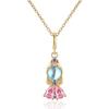 Europa y Estados Unidos temperamento transfronterizo cuento de hadas princesa dulce collar moda ins color circón sirena colgante exquisito