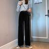 Pantalones de Pierna Ancha de Terciopelo Dorado para Mujer 2023 Nuevo Otoño e Invierno Casual Deportivo Recto Holgado Cintura Alta Falso Acampanado