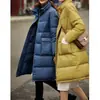 Chaqueta de plumón de ganso blanco al 90%, diseño de alta gama, abrigo de plumón de ganso para invierno, ropa de mujer de longitud media para otoño e invierno 2026