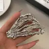Horquilla de metal con forma de tiburón para mujer, accesorio para el pelo con gran red de aleación roja y perlas, con agarre de diamantes de imitación dorados, para la parte posterior de la cabeza, venta al por mayor