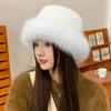 Novo estilo coreano moda mongol chapéu de pelúcia das mulheres chapéu de bacia quente engrossado ao ar livre à prova de frio all-match chapéu de pescador