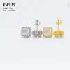 Venta al por mayor directamente del fabricante.: Pendientes de botón de plata 925 incrustados con moissanita en forma de pagoda de 1.5 quilates, Pendientes de joyería Hip-Hop de Amazon en stock
