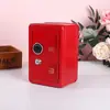 Cofrinho Cofre de Metal com Chave para Uso Doméstico, Caixa de Armazenamento de Moedas, Adereço de Aniversário para o Primeiro Aniversário do Bebê
