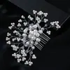 Acessórios de Casamento Europeus e Americanos Pente de Noiva Headdress de Pérola Feito à Mão Pente de Cabelo de Liga de Strass Fabricante Acessórios Atacado