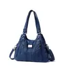 Bolsa de Ombro Feminina Yoroooi Versátil Europeia e Americana Streetwear Bolsa de Ombro Lavada Diária Prática Vintage Lavado