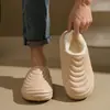 Pantuflas de algodón impermeables de invierno, unisex, con talón envolvente, forro de felpa, engrosadas para abrigar y suelas antideslizantes, adecuadas para uso interior y exterior