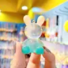Llavero de Conejo Transparente de Cristal Degradado Colgante Creativo de Oso Celebridad de Internet para Pareja Bolso Escolar Llavero Exquisito para Llave de Coche de Mujer