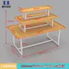 Expositor Promocional Papelería Isla para Madre y Bebé Apilador Gabinete de Exhibición de Cosméticos de Alta Calidad Mesa Flujo de Tres Niveles Estantería de Acero y Madera