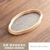 Bandeja de té de vidrio color nogal estilo chino, mesa de té pequeña para el hogar, bandeja de té, soporte para tetera con forma de begonia, bandeja para preparación en seco, bandeja de almacenamiento para juego de té