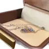 Collar Personalizado de Diseño de Nicho para Mujer Círculo de Piedra Color Arcoíris Cadena para Clavícula de Transferencia Multicolores Lujo Ligero Venta al por Mayor