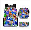 Mochila de Dibujos Animados Rainbow Friends Mochila Escolar para Estudiantes de Primaria y Secundaria Mochila Estampada Bolsa de Mensajero para 4º-5º-6º Grado Estuche para Lápices
