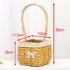 Cachepôs e Cestos de Flores de Palha Processada e Personalizada, Cestos de Armazenamento Tecidos à Mão, Decoração de Sala de Estar Tecida em Rattan Bambu, Cesto de Bambu Flores