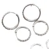 Aretes Redondos de Alambre de Acero de Titanio CNC Incrustados con Circonita, Aretes de Acero Inoxidable de Lujo de Gama Alta de Nicho