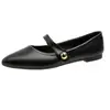 Zapatos planos de punta para comercio exterior para mujer, nuevos zapatos Mary Jane estilo retro coreano estilo hada, cuero suave, suela suave, zapatos de abuela