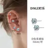 Pendientes de Plata de Ley S925 con Diamante Moissanita de 1 Quilate Chapados en Oro Blanco de 18K Pendientes de Lujo de Nicho de Gama Alta