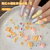Lindo Oso de Mantequilla de Dopamina Dibujo Animado Joyería para Uñas Donut Tridimensional Resina Armadura Portátil Decoración Pequeños Accesorios