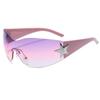 Gafas de sol para chicas populares Y2K del Milenio Europeo y Americano Gafas de aviador integradas Gafas de estrella de cinco puntas Transfronterizas