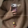 Adecuado para fundas de teléfono Apple 18 Pro y iPhone 18 Pro Max, con un diseño único y elegante, una estética de nicho y un patrón de estrella de manzana rosa, perfecto para mujeres