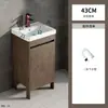 Conjunto de gabinete de banheiro autoportante em alumínio espacial com lavatório integrado em cerâmica para uso doméstico