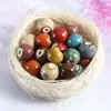 Contas Cerâmicas Esmaltadas Florais Coloridas de 12mm Acessórios para Pulseira com Furo Grande Peças Pequenas Contas Soltas Acessórios para Joias DIY