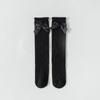 Calcetines para niñas, primavera y verano, estilo retro, con lazo, de longitud media, estilo coreano, de malla transpirable para estudiantes.