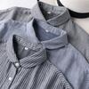 Camisa Branca Manga Curta Solta Estilo Literário em Algodão Puro com Gola Dupla e Etiqueta de Exportação Única Japonesa para Mulheres