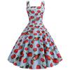 X Amazon eBayebay mujer europea y americana sexy tirantes solo estampado fresa vestido de péndulo grande en stock venta al por mayor
