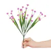 Fruta de Amante Artificial de 5 Pétalas Eucalipto Grama da Primavera Chá Violeta Camélia Glória da Manhã Lavanda Plástico Flor Falsa Flor Decorativa