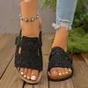 Comercio electrónico transfronterizo, talla grande, nueva colección de verano 2026, sandalias de suela gruesa para mujer, de moda y casuales, sandalias de punta abierta para uso en exteriores