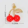 Material de Cobre Goteo de Aceite Fruta Colgante Accesorios Fresa Cereza Pimiento Champiñón Pulsera DIY Colgante Adornos