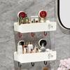 Estante de almacenamiento para baño con ventosa, mueble para lavabo, cosméticos, sin perforaciones, para colgar en la pared, caja de almacenamiento para colgar en la encimera