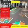 Tapete para piso de academia de educação particular isolamento acústico padrão funcional piso esportivo de PVC pista de ginástica infantil tapete de piso