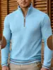 Nueva Sudadera de Estilo Europeo y Americano para Primavera y Otoño, con Cuello Alto y Media Cremallera, Moderna, Sencilla, Retro, Ropa de Exterior para Hombre