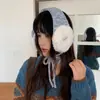 Orelheiras Quentes Color-Blocking Estilo Coreano para Mulheres, Protetores de Orelha para Ciclismo de Inverno, Protetores de Orelha à Prova de Frio, Orelheiras de Pelúcia para Estudantes de Inverno