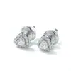 Pendientes retro de hip-hop, lindos, exquisitos, con forma de corazón pequeño, diseño de plata de ley S925, incrustados con pendientes de corazón de moissanita, venta al por mayor