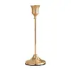 Portavelas creativo de color cobre transfronterizo, candelabro electrochapado de arte de hierro, adorno de metal, atrezo de decoración de boda para comedor occidental estilo europeo