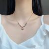 Moda Francesa Estilo Retro Ins Collar con Colgante de Sol de Cuentas Coloridas Diseño Nicho para Mujer Cadena Clavicular de Acero de Titanio