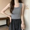 Otoño e Invierno cepillado estilo americano pequeño cabestrillo chaleco calefactor cálido ropa exterior ropa interior con almohadilla en el pecho espalda bonita top ajustado de una pieza