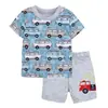 Comercio Exterior Ropa Infantil Verano Nuevo Transfronterizo Al por Mayor Hombres y Mujeres Bebé Manga Corta Pantalones Cortos Camiseta Conjunto de Dos Piezas