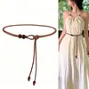 Cuerda de cintura cinturón fino para mujer a juego con falda cinturón de cuero pequeño decoración extendida diseño de vestido sentido de nicho cadena de cintura de verano retro