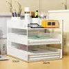 Estante de Almacenamiento para Escritorio Caja de Almacenamiento para Archivos Estante de Archivos Multicapa Organizador de Carpetas A4 y Archivos de Datos