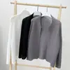 Ropa de Protección Solar Miyake, Camisa de Grano de Maíz, Cárdigan Elegante de Manga Larga Ajustado para Mujer, Camisa Versátil Delgada de Protección Solar, Chaqueta Versátil