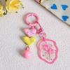 Estilo Ins Criativo Pingente Chaveiro Cartão Florido Gradiente Colorido Acessórios de Amor Ornaments para Pendurar na Bolsa de Meninas Pequenos Presentes