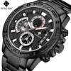 Wwoor Grip Love 8879 Reloj de Cuarzo para Hombre con Correa de Acero Correa de Acero Seis Manecillas Multifunción Resistente al Agua Fabricante de Relojes