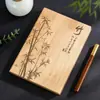 Cuaderno con Patrón de Bambú Imitación Línea Horizontal Literaria Estilo Nacional Bloc de Notas para Reuniones de Trabajo de Oficina Logo Personalizado Engrosado
